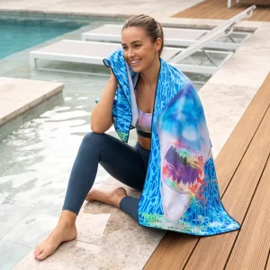 Oversized Microfiber Suede Beach Towel 200 250GSM Sand Free Quick Dry 100x180cm Double Sided Print Travel Yoga Picnic