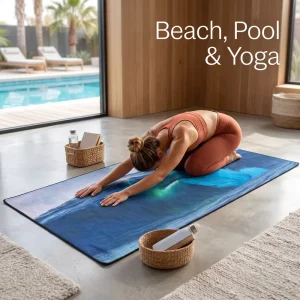Oversized Microfiber Suede Travel Towel 200 250GSM Sand Free Beach Towel 100x180cm Double Sided Print Yoga Picnic Quick Dry