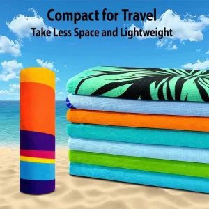 Oversized Modern Solid Color Microfiber Beach Towel Custom Print Sand Free Quick Dry Super Absorbent Soft Travel Towel