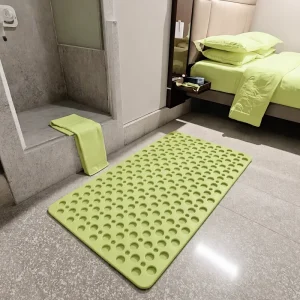 Oversized Safe Anti Slip Bath Tub Mat with Large Drain Holes Machine Washable Bathroom Shower Mat