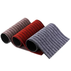 PAALER Customizable Non Slip Washable Stain Resistant Flat Weave Striped Thick Doorway Entrance Mat Home Dust Removal