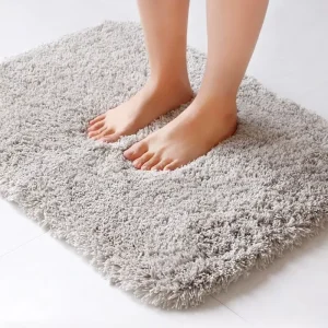 PET Friendly Eco Friendly Microfiber Medium Pile Tufted Non Slip Solid Color TPR Backing Door Mat for Bath Home Use