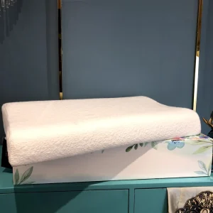 PLUCORO Luxury Natural Latex Pillow White for Fabric Lightweight Bed Sleeping Comfortable Standard Size Removable Washable