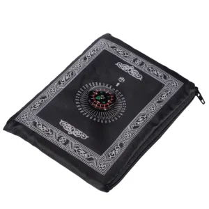 PM01 Travel Muslim Prayer Mat Compass Pocket Size Portable Qibla Finder Booklet Waterproof Polyester Corner Ironed