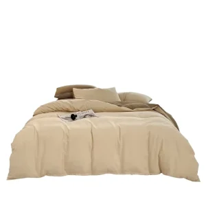 POLYESTER Four Piece Bedding Set Modern Simple Double Piece Woven Plain Sheets Comforter for Beds