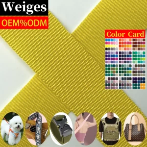 PP Plain Weave Overlocked Edge Webbing Polypropylene Webbing Custom Width Color Logo Factory Direct for Schoolbags Outdoor Gear