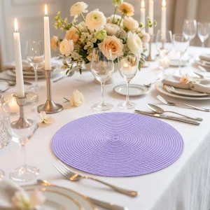 PP Round Woven Place Mat Natural Heat Hand Kitting Table Mat Household Waterproof and Oil Proof Bowl Insulation Mat
