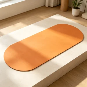 PU 5mm Thick Oval Yoga Mat Anti-Slip Waterproof Home Exercise Mat for Kids Dance Training and Yoga Studios