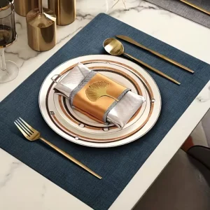 PU Leather Waterproof Table Mat Placemats Durable PU Leather Dining Table Mats Placemat as gift for Friend