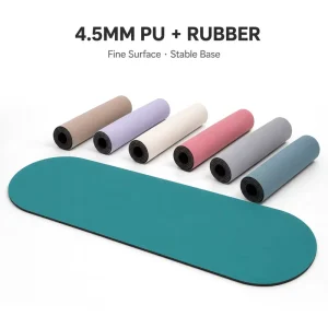PU Rubber Fitness Exercise Pad 183x68cm 4.5mm Capsule Shape Balanced Rebound Joint Support Yoga Mat Laser Engraved Logo