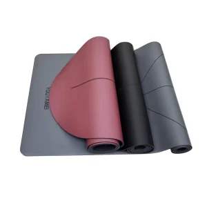PU Rubber Yoga Mat Non Slip Thickened Balance Pad Solid Color 5mm Thick for Fitness Exercise Dance Studio