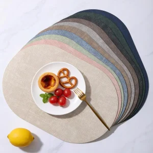PU Textured Placemat Nordic Ins Style Heat Resistant Table Mat & Coaster for Hotel Dining