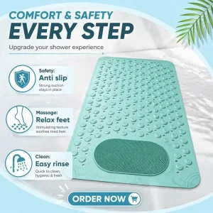 PVC Anti Slip Bath Mat Quick Drain Shower Floor Mat For Bathroom Factory Custom color