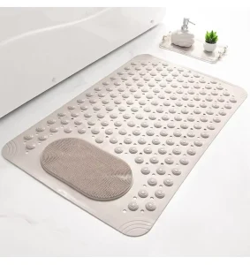 PVC Anti Slip Massage Bath Tub Mats with Suction Cup and Drain Hole Quick Drying Shower Floor Rug for Home Use
