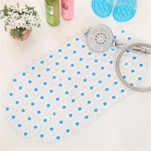 PVC Anti skid Bath Mats Rectangle Soft Shower Bathroom Massage Mat Suction Cup Non slip Bathtub Carpet