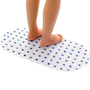PVC Anti skid Bath Mats Rectangle Soft Shower Bathroom Massage Mat Suction Cup Non slip Bathtub Carpet Large Size
