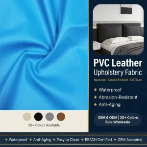PVC Artificial Leather Fabric Waterproof Blackout Decorative High Abrasion Resistance Headboard Sofa
