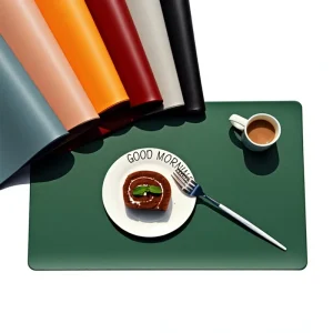 PVC Coaster Set Coffee Mat Kitchen Placemat Heat Resistant Non Slip Machine Washable Heat Insulating