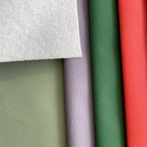 PVC Coated Knitted Faux Leather Fabric for Bags Inter Lining Sofa Upholstery Car Seat Home Textile
