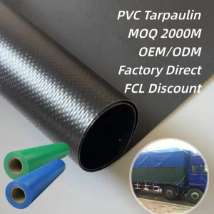PVC Coated Tarpaulin Customized Color Plain Flame Retardant Waterproof Outdoor Truck Cover Fabric