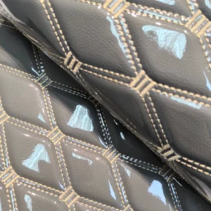 PVC Diamond Stitching Embroidery Car Upholstery Fabric Artificial Faux Synthetic Leather for Car Mat and Seat