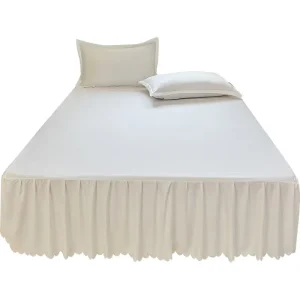 PVC Mattress Protector Pillow Cover Fitted Design Ruffled Style Simple 300tc Breathable