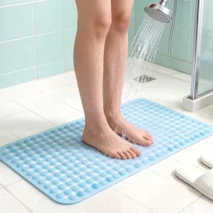 PVC Modern Solid Bath Mat Roll with Suction Cups Customizable Packaging for Hotel Bathtub Shower Bathroom Safety Floor Rug