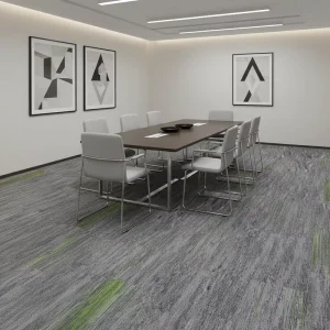 PVC Office Carpet Tiles Modern Puzzle Pattern Cushioned Polypropylene Commercial Carpet Tiles