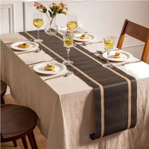 PVC Table Runner Home Woven Meal Mat Bowl Mat Hotel Dining Table Decoration Mat Waterproof Heat-Insulating Placemat
