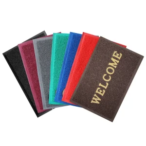 PVC Waterproof Anti-Bacteria Non-Slip Washable 12mm Thick Spaghetti WELCOME Door Mat for Home Use
