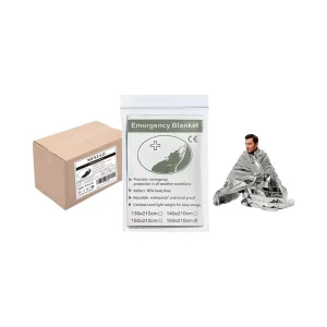 Pack 100 Emergency Thermal Blankets 210 X 160 cm Reflective Survival Blankets for Outdoor Hiking First Aid Warmth