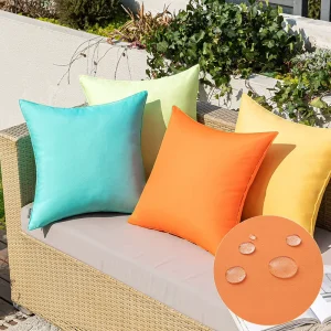 Pack of 2 Throw Pillow Covers Decorative Square Outdoor Cushion Cover Throw Pillows for Couch Tent