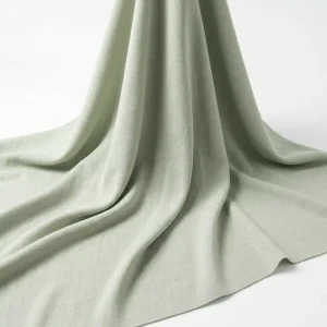 Pale Green Solid Dyed 100% Polyester Knitted Jersey Fabric Soft Touch Linen Effect Girls Lightweight 150GSM Fashion