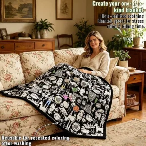 Parent child Craft Blanket DIY Graffiti Coloring Kids Blanket Hand Drawing Flannel Throw for Family Activity