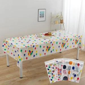 Party Disposable PVEA Material Cartoon Pattern Colorful Balloon Tablecloth for Kindergarten Activities Children’s Birthday Lunch