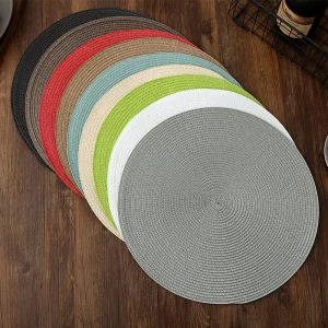 Party Supplies PP Round Placemat Waterproof Oilproof Heat Insulation Dining Tablemat for Table Decor