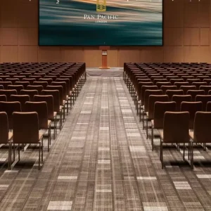 Party Tent Printed Floor Carpet Cut Pile Reversible Washable Nylon Polypropylene Blend Custom Logo Pattern Roll Packing