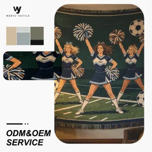 Passionate and Intense Artistic Jacquard Tapestry 55% Poly 45% Cotton Gymnastics Team Blanket