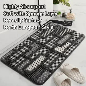 Patchwork European Classical Square Polyester Floor Mat Entrance Door Dirt trapping Non slip Rug New style Mat