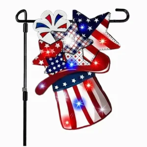 Patriotic Theme Home Party Supply American Independence Day Cute Cartoon Character Outdoor Yard Decor Garden Flag