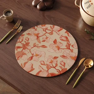 Pattern Light Luxury Chinese style Leather Place Mat Heat Insulation Anti scalding Thickened Water proof Hotel Tableware Mat