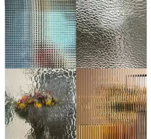 Patterned Embossed Figured Glass Decorative Rolled Textured Floral Embossed Waterproof Bathroom Bedroom Kitchen Industrial