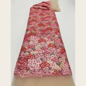 Pearly Transparent Polyester Metallic Lace Fabric Embroidered Anti Bacteria Woven Eco Friendly Medium Weight 130cm Accessories