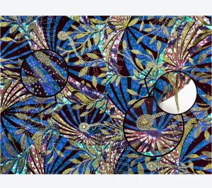 Pendant Stone Wax Tissu Pagne Africain Pierre Pendentif Pailleté or Coton Pour Robe Mariage Soirée African Fabric Cotton Pagne