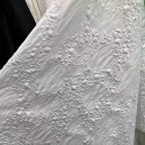 Peony Embossed Jacquard Fabric for Womens Dresses Kidswear DIY and Designer Apparel