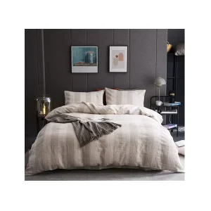 Percale 100% Flax Linen Fabric Boho Bedding Sheet Bed Set