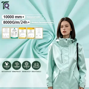 Performance Waterproof 100% Nylon Taffeta Fabric Windproof Breathable Downproof PU Coated Dyed Outdoor Fabric for Jackets