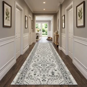 Persian Style Runner Rug for Hallway Washable Non Slip Carpet for Corridor Soft Polypropylene Area Rug for Hotel & Home