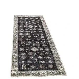 Persian Traditional Runner Carpet Pastoral Faux Wool Soft Machine Floor Mat Non slip Washable Home Use Door Hallway Living Room