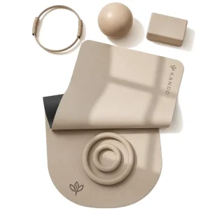 Personalised Eco Friendly Non Slip Custom Logo Oval Arch Shape Natural Rubber Cream Beige Lightweight Yoga Pilates Mat
